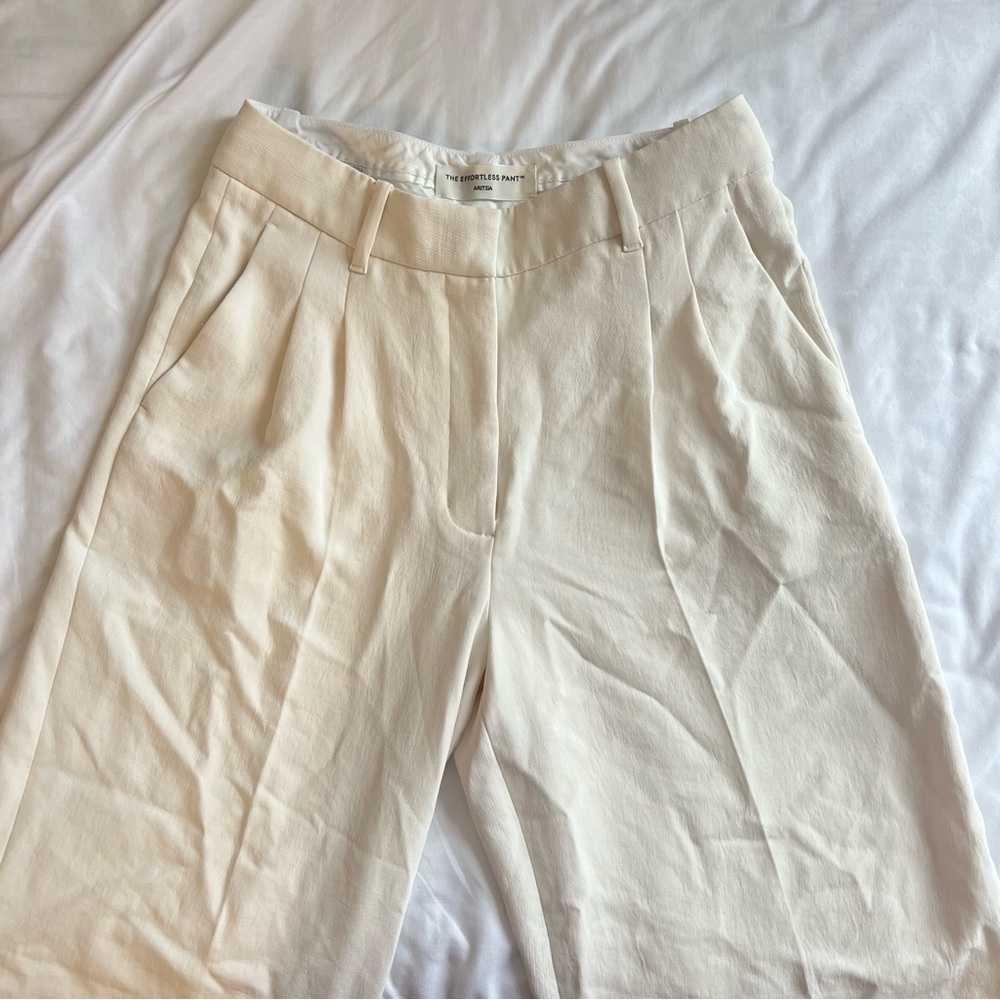 aritzia effortless pants light birch wide size 8